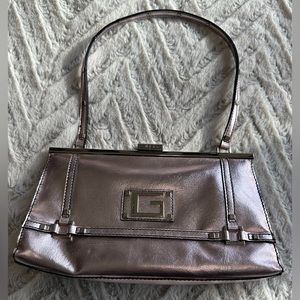 Vintage Guess Pink Faux Leather Wristlet Clutch Handbag 90's Y2K Baguette Purse